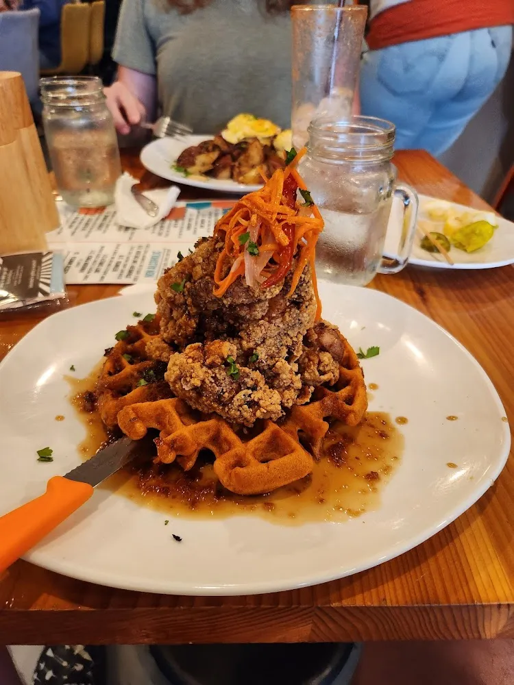 Chicken and Waffles with Thai Syrup